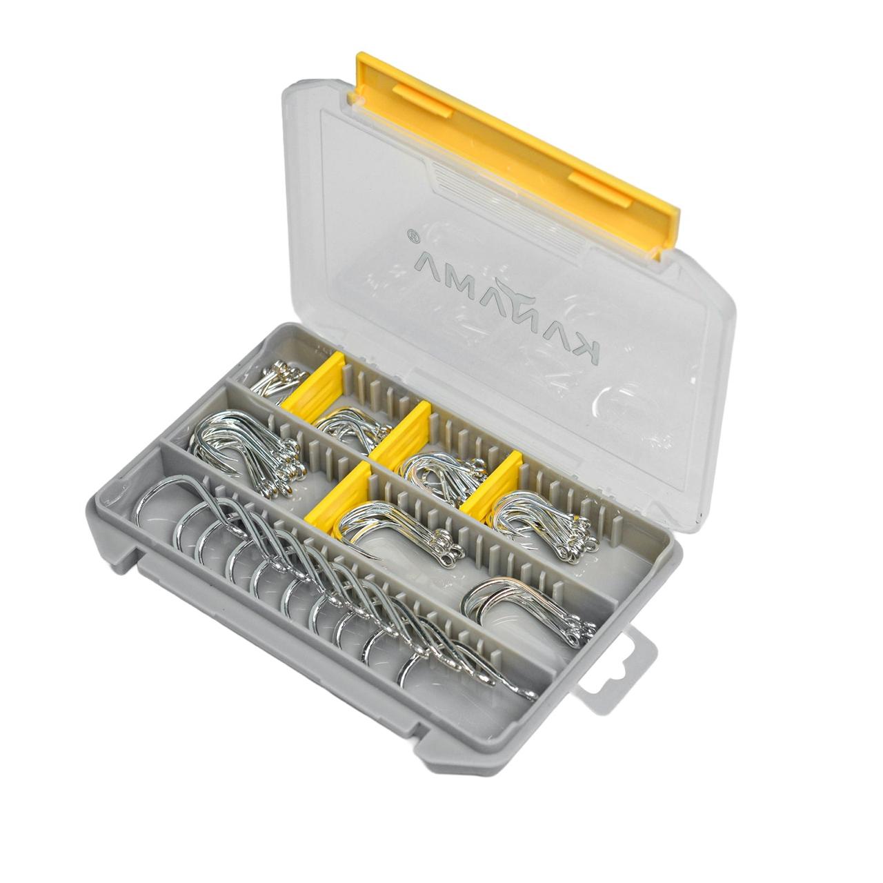 Kanama 5x strong fishing hooks in tackle box
