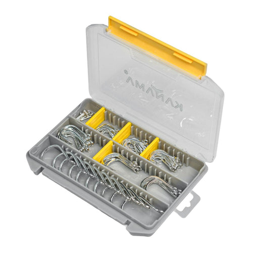 Kanama 5x strong fishing hooks in tackle box