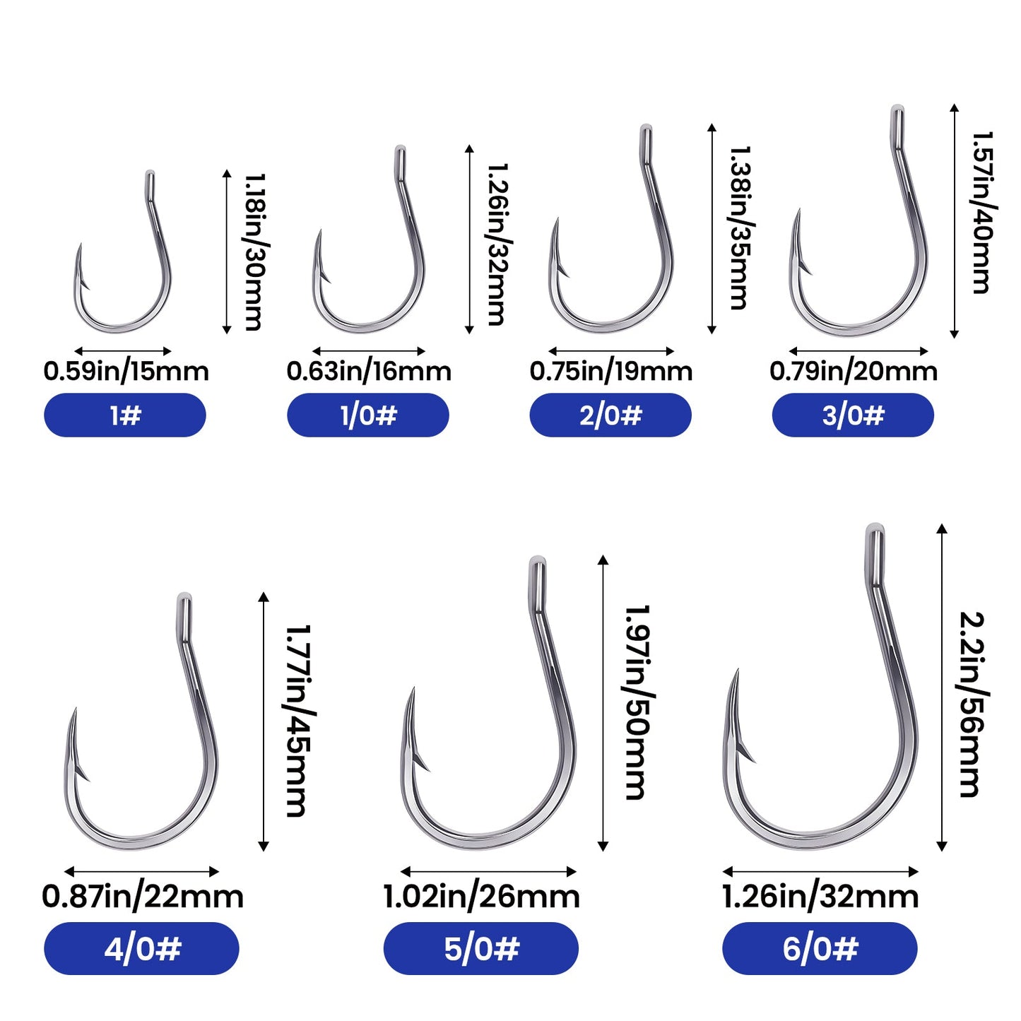 Kanama 5x strong fishing hooks